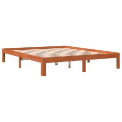 vidaXL Estructura de cama madera maciza pino marrón cera 180x200 cm