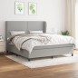 vidaXL Cama box spring con colchón tela gris claro 180x200 cm vidaXL Cama box spring con colchón tela gris claro 180x200 cm
