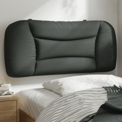 vidaXL Cabecero de cama acolchado tela gris oscuro 90 cm