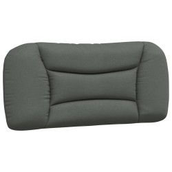 vidaXL Cabecero de cama acolchado tela gris oscuro 90 cm