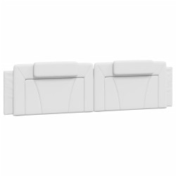 vidaXL Cabecero de cama acolchado cuero sintético blanco 200 cm