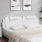 vidaXL Cabecero de cama acolchado cuero sintético blanco 200 cm vidaXL Cabecero de cama acolchado cuero sintético blanco 200 cm