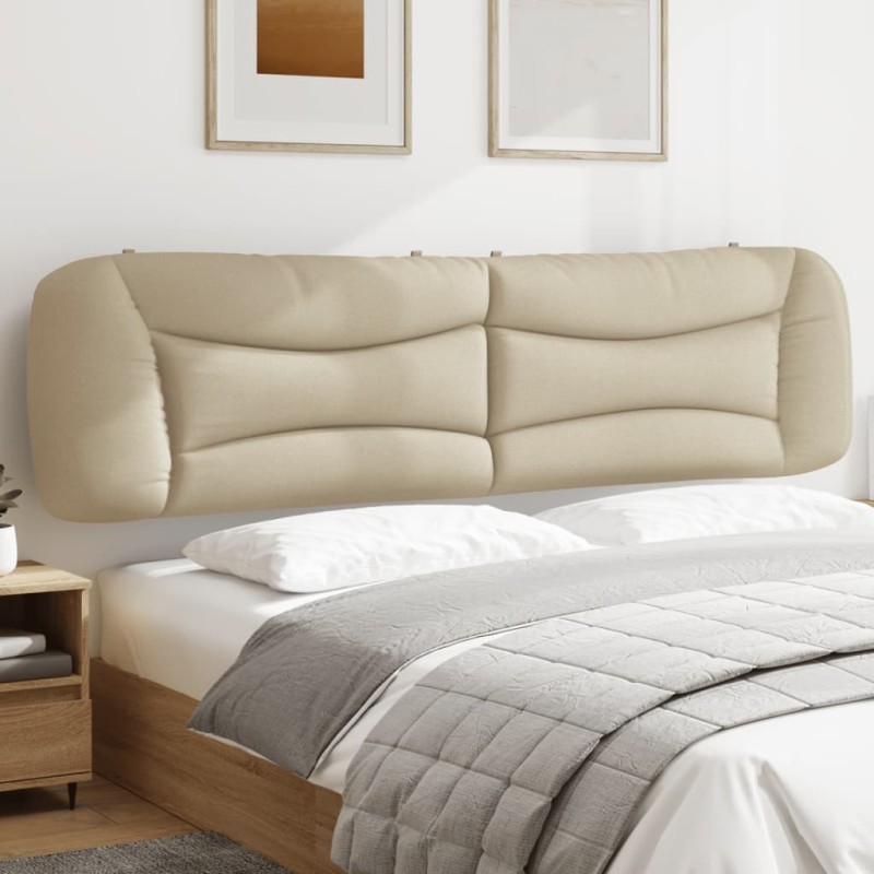vidaXL Cabecero de cama acolchado tela crema 200 cm vidaXL Cabecero de cama acolchado tela crema 200 cm