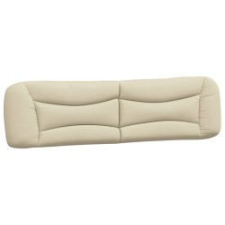 vidaXL Cabecero de cama acolchado tela crema 200 cm