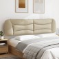 vidaXL Cabecero de cama acolchado tela crema 200 cm vidaXL Cabecero de cama acolchado tela crema 200 cm