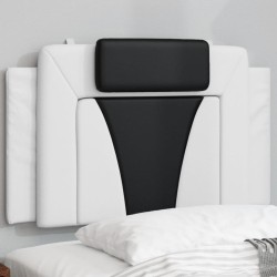 vidaXL Cabecero de cama acolchado cuero sintético blanco y negro 80 cm