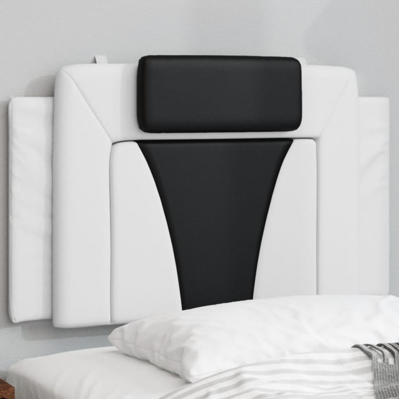 vidaXL Cabecero de cama acolchado cuero sintético blanco y negro 80 cm vidaXL Cabecero de cama acolchado cuero sintético blanco y negro 80 cm