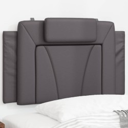 vidaXL Cabecero de cama acolchado cuero sintético gris 90 cm