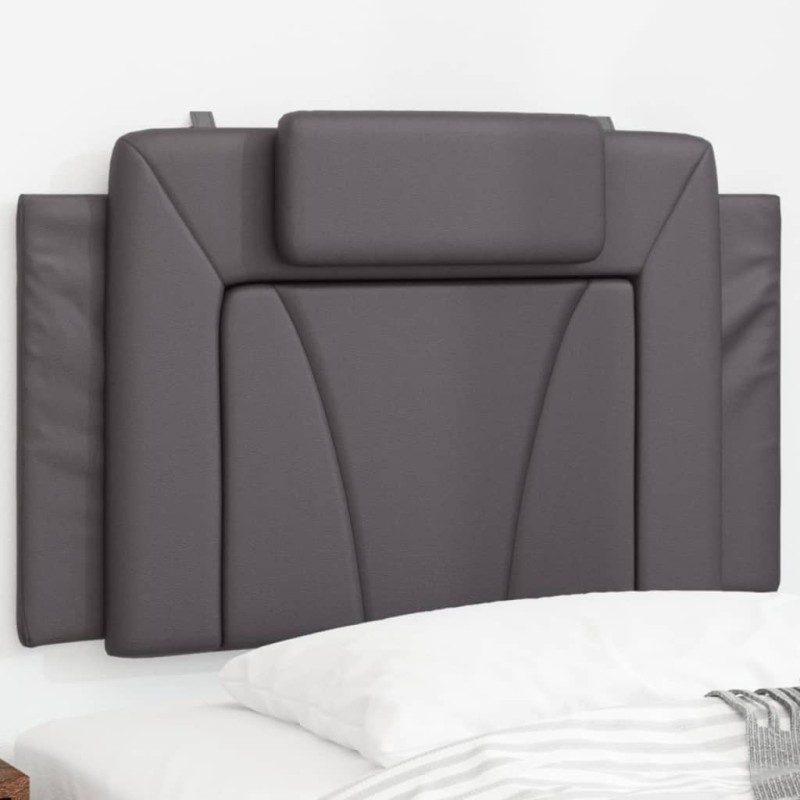 vidaXL Cabecero de cama acolchado cuero sintético gris 90 cm