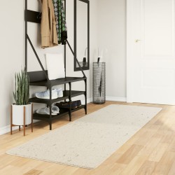 vidaXL Alfombra de pelo largo moderna crema 80x250 cm