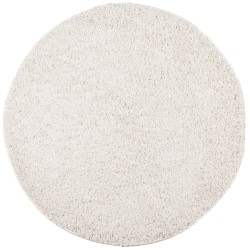vidaXL Alfombra de pelo largo moderna crema Ø 100 cm