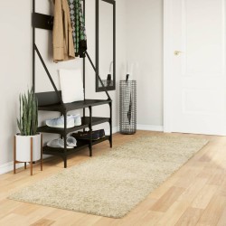vidaXL Alfombra de pelo largo moderna dorado 80x250 cm