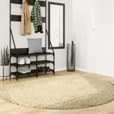 vidaXL Alfombra de pelo largo moderna dorado Ø 200 cm