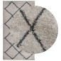 vidaXL Alfombra de pelo largo moderna beige y antracita 80x150 cm vidaXL Alfombra de pelo largo moderna beige y antracita 80x150 cm