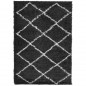 vidaXL Alfombra de pelo largo moderna negro y crema 140x200 cm vidaXL Alfombra de pelo largo moderna negro y crema 140x200 cm