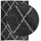 vidaXL Alfombra de pelo largo moderna negro y crema 140x200 cm vidaXL Alfombra de pelo largo moderna negro y crema 140x200 cm