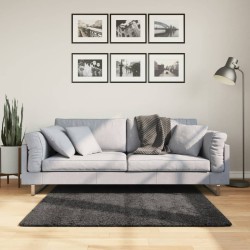 vidaXL Alfombra de pelo largo moderna gris antracita 120x120 cm
