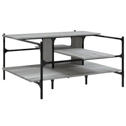 vidaXL Mesa de centro madera de ingeniería gris Sonoma 100x100x48,5 cm
