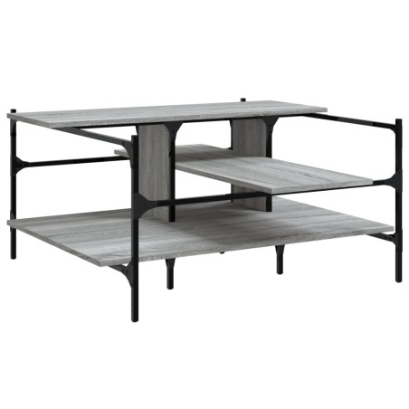 vidaXL Mesa de centro madera de ingeniería gris Sonoma 100x100x48,5 cm