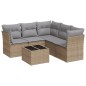 vidaXL Juego de sofás jardín con cojines 6 pzas ratán sintético beige vidaXL Juego de sofás jardín con cojines 6 pzas ratán sintético beige