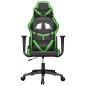 vidaXL Silla gaming de masaje cuero sintético negro y verde vidaXL Silla gaming de masaje cuero sintético negro y verde