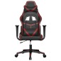 vidaXL Silla gaming de masaje cuero sintético negro y rojo vino tinto vidaXL Silla gaming de masaje cuero sintético negro y rojo vino tinto