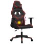 vidaXL Silla gaming de masaje cuero sintético negro y rojo vino tinto vidaXL Silla gaming de masaje cuero sintético negro y rojo vino tinto