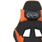 vidaXL Silla gaming de masaje cuero sintético negro y naranja vidaXL Silla gaming de masaje cuero sintético negro y naranja