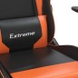 vidaXL Silla gaming de masaje cuero sintético negro y naranja vidaXL Silla gaming de masaje cuero sintético negro y naranja
