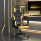 vidaXL Silla gaming de masaje cuero sintético negro y dorado vidaXL Silla gaming de masaje cuero sintético negro y dorado