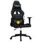 vidaXL Silla gaming con masaje cuero sintético negro vidaXL Silla gaming con masaje cuero sintético negro