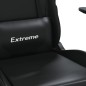 vidaXL Silla gaming con masaje cuero sintético negro vidaXL Silla gaming con masaje cuero sintético negro