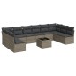 vidaXL Set de sofás de jardín 11 pzas y cojines ratán sintético gris vidaXL Set de sofás de jardín 11 pzas y cojines ratán sintético gris