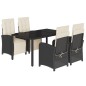 vidaXL Set de muebles jardín 5 pzas con cojines ratán sintético negro vidaXL Set de muebles jardín 5 pzas con cojines ratán sintético negro