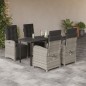 vidaXL Set comedor de jardín 5 pzas cojines ratán sintético gris claro vidaXL Set comedor de jardín 5 pzas cojines ratán sintético gris claro