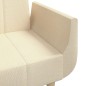 vidaXL Sofá cama de 2 plazas con dos almohadas tela color crema vidaXL Sofá cama de 2 plazas con dos almohadas tela color crema