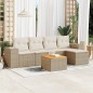 vidaXL Juego de sofás jardín con cojines 6 pzas ratán sintético beige vidaXL Juego de sofás jardín con cojines 6 pzas ratán sintético beige