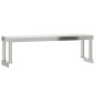 vidaXL Mesa de trabajo para cocina con estante acero inox 110x55x120cm vidaXL Mesa de trabajo para cocina con estante acero inox 110x55x120cm
