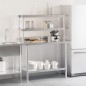 vidaXL Mesa de trabajo para cocina con estante acero inox 110x55x150cm