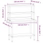 vidaXL Mesa de trabajo para cocina con estante acero inox 110x55x150cm