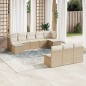 vidaXL Juego de sofás jardín con cojines beige 10 pzas ratán sintético vidaXL Juego de sofás jardín con cojines beige 10 pzas ratán sintético