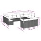 vidaXL Set sofás de jardín con cojines 13 piezas ratán sintético gris vidaXL Set sofás de jardín con cojines 13 piezas ratán sintético gris