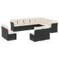 vidaXL Set de sofás de jardín 12 piezas cojines ratán sintético negro vidaXL Set de sofás de jardín 12 piezas cojines ratán sintético negro