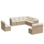 vidaXL Set de sofás de jardín 11pzas con cojines ratán sintético beige vidaXL Set de sofás de jardín 11pzas con cojines ratán sintético beige