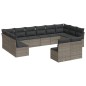 vidaXL Set de sofás de jardín 12 pzas con cojines ratán sintético gris vidaXL Set de sofás de jardín 12 pzas con cojines ratán sintético gris