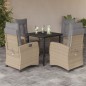 vidaXL Set comedor de jardín 5 pzas con cojines ratán sintético beige vidaXL Set comedor de jardín 5 pzas con cojines ratán sintético beige