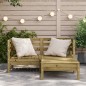 vidaXL Sofá de jardín 2 plazas con reposapiés madera pino impregnada vidaXL Sofá de jardín 2 plazas con reposapiés madera pino impregnada