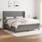 vidaXL Cama box spring con colchón tela gris oscuro 160x200 cm vidaXL Cama box spring con colchón tela gris oscuro 160x200 cm