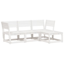 vidaXL Juego de muebles de jardín 4 pzas madera maciza de pino blanco