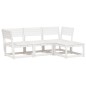 vidaXL Juego de muebles de jardín 4 pzas madera maciza de pino blanco vidaXL Juego de muebles de jardín 4 pzas madera maciza de pino blanco